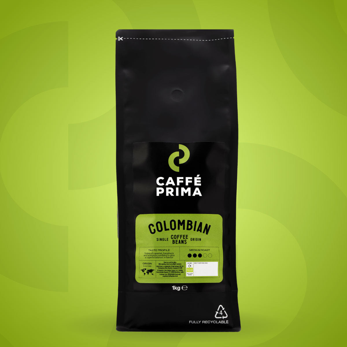 Caffé Prima 100% Colombian Coffee Beans 1kg & 6kg